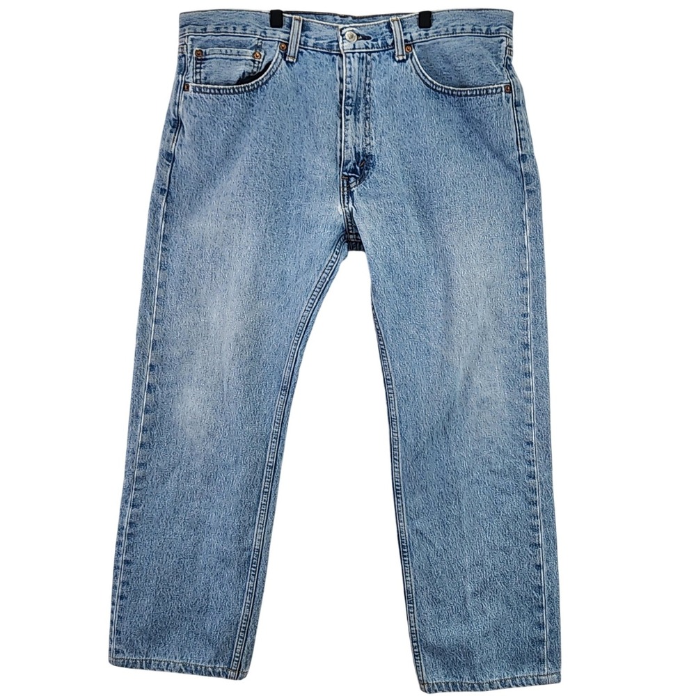 Levi Strauss 505 Jeans Mens W36 L30 (act 30x27) Light Wash Straight‎ Fit Denim